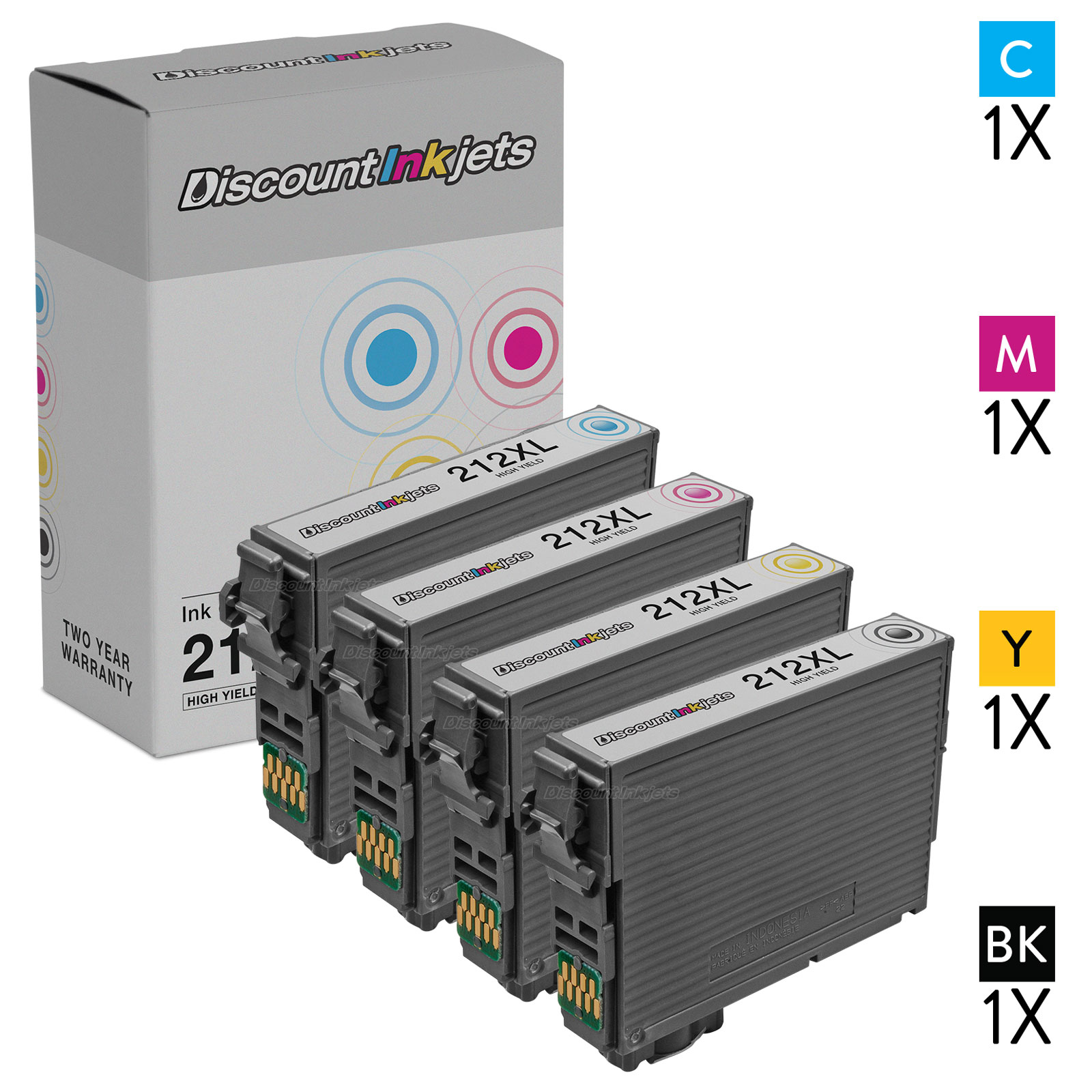 4pk For Epson 212 212XL Ink Cartridge Set WorkForce WF2850 WF2830 XP